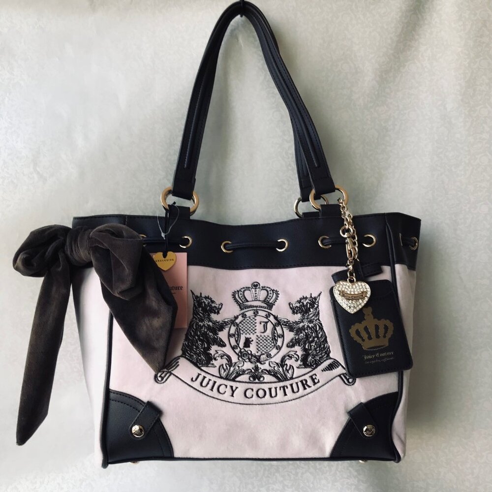 Juicy Couture Classic Scottie Dogs Tote Bag Chiffon Pink   NWT